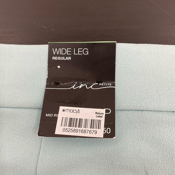 INC Womens Teal Pants Wide Leg Size 8P NWT (A138) - Picture 3 of 7